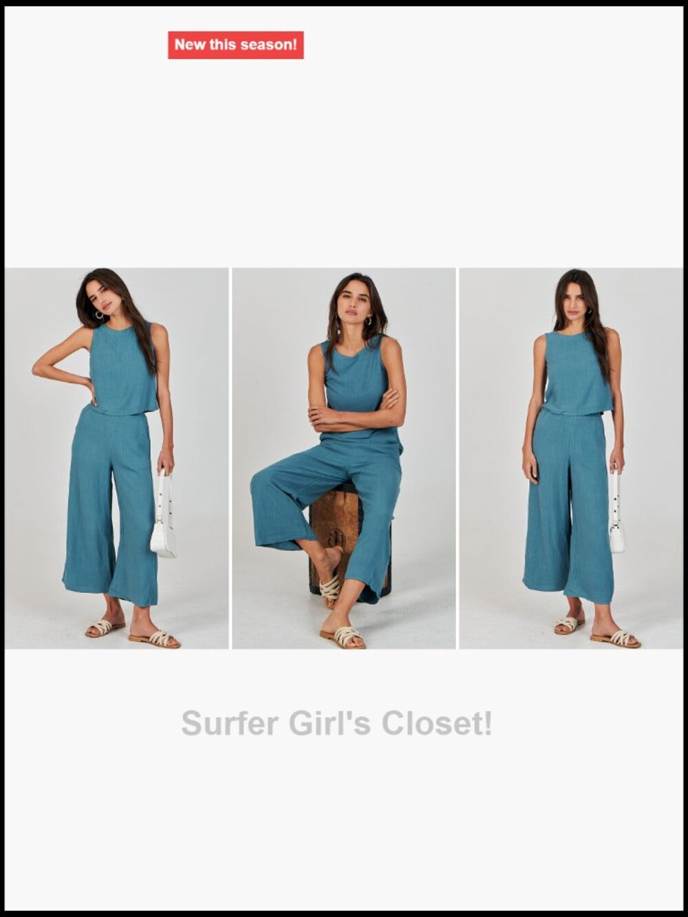 Linen Blend Sleeveless Crop Top & Wide Leg Pants 2 Piece Outfit - Picture 7 of 7